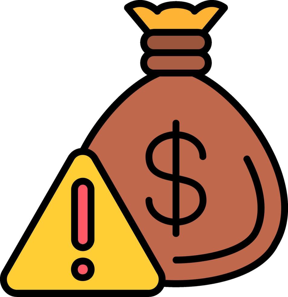 Risk Management Line Filled Icon vector