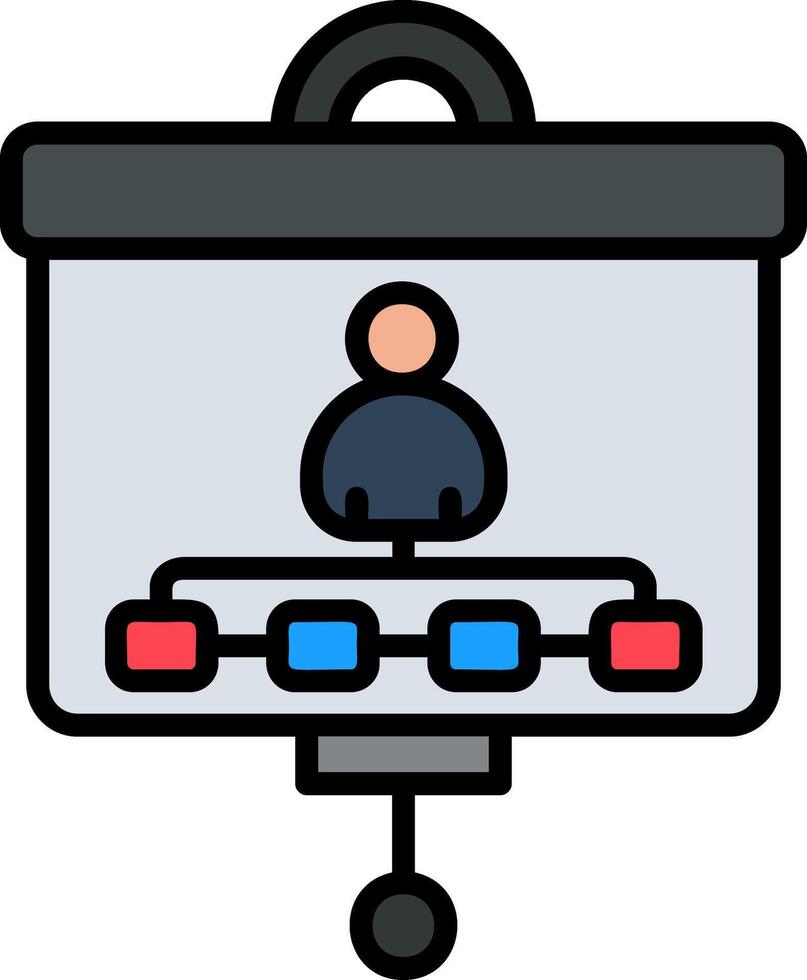 Team Management Line Filled Icon vector