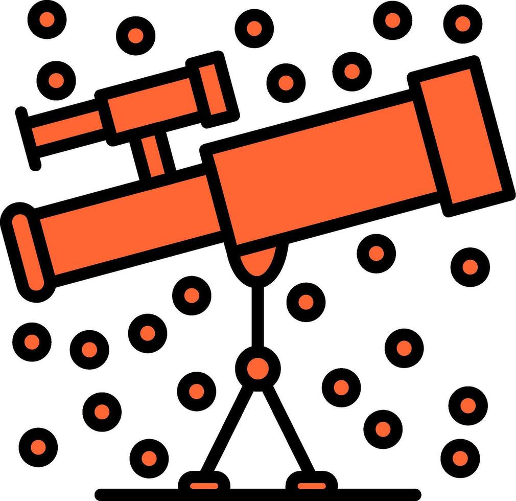 Telescope Line Filled Icon vector
