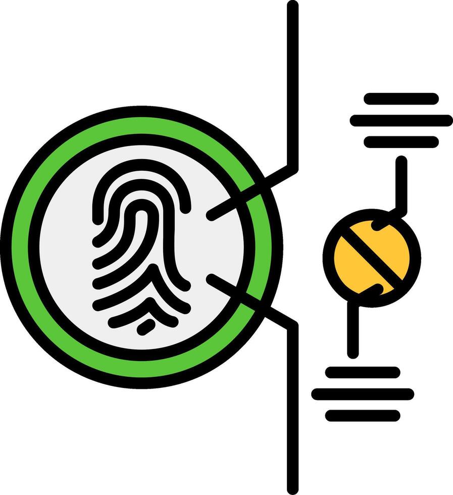 Biometric Line Filled Icon vector