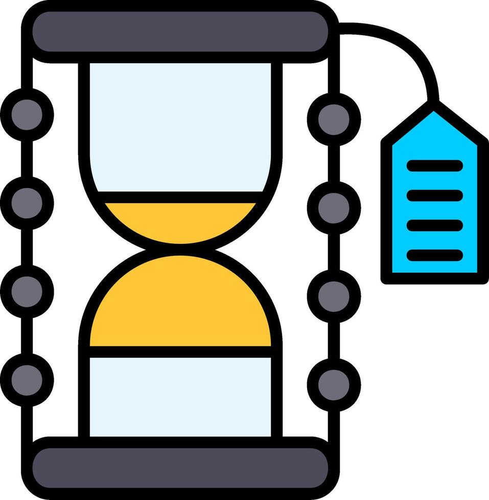 Limited Time Line Filled Icon vector