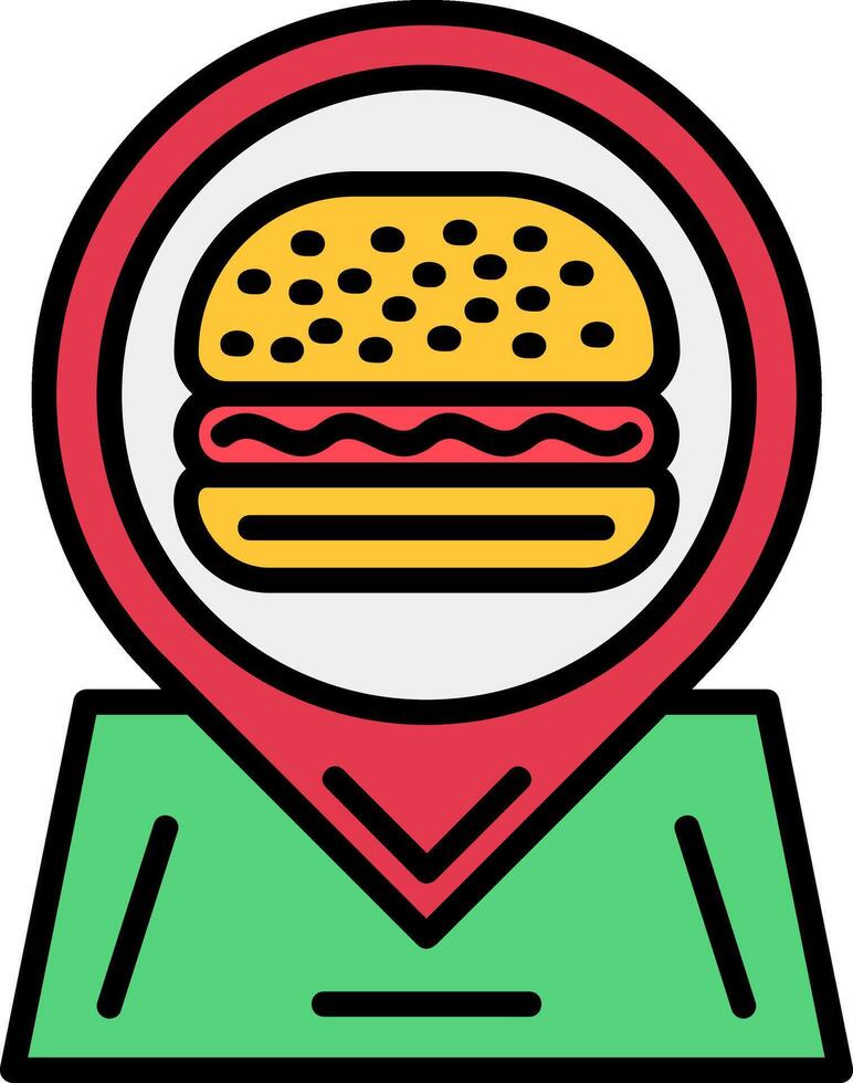 Location Pin Line Filled Icon vector