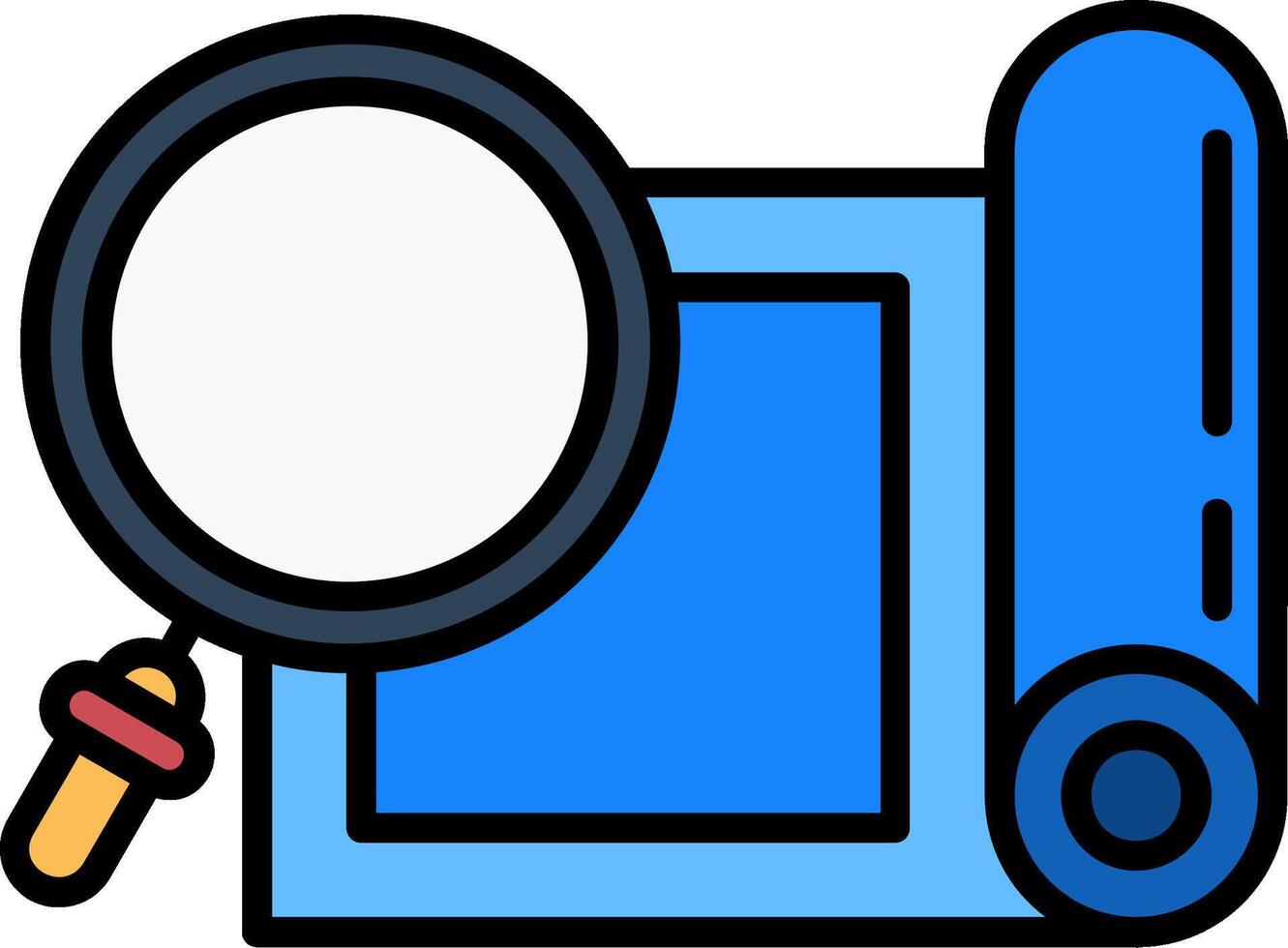 Magnifying Glass Line Filled Icon vector