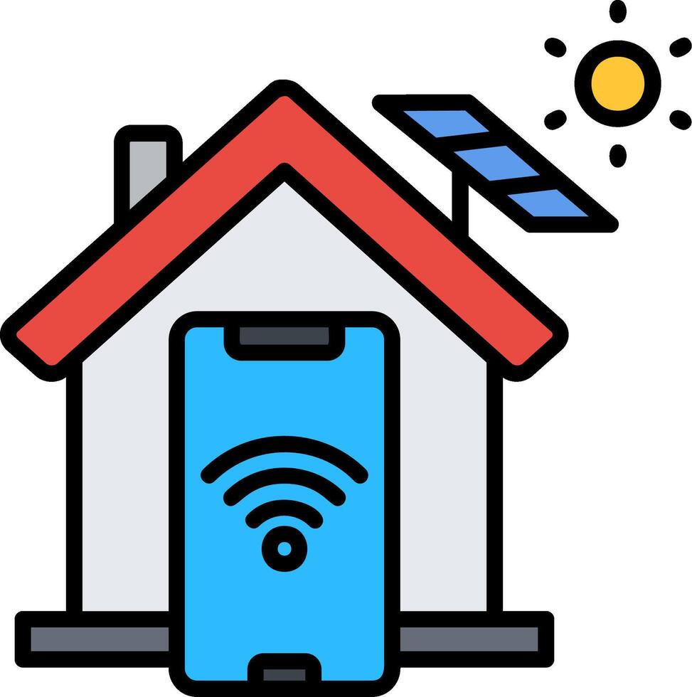 Smart Home Line Filled Icon vector