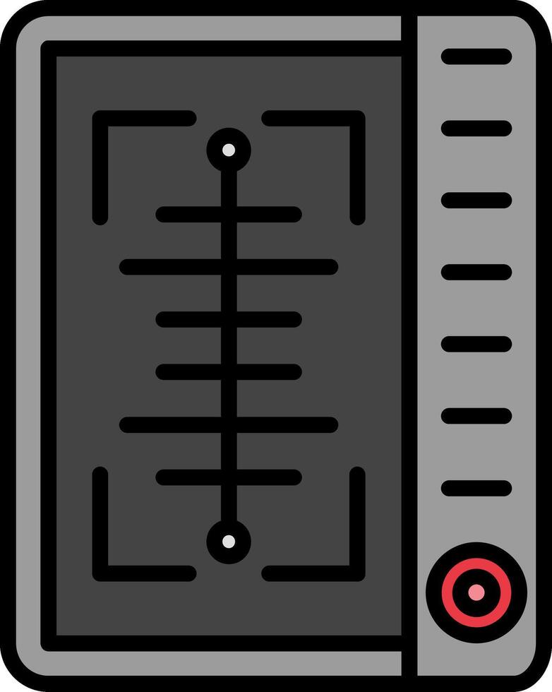 X Ray Line Filled Icon vector