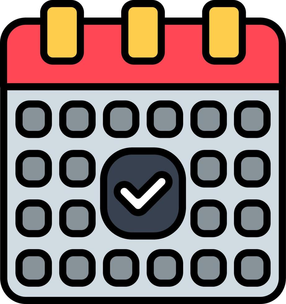 Calendar Line Filled Icon vector