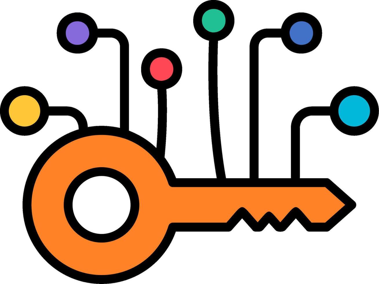 Data Encryption Line Filled Icon vector