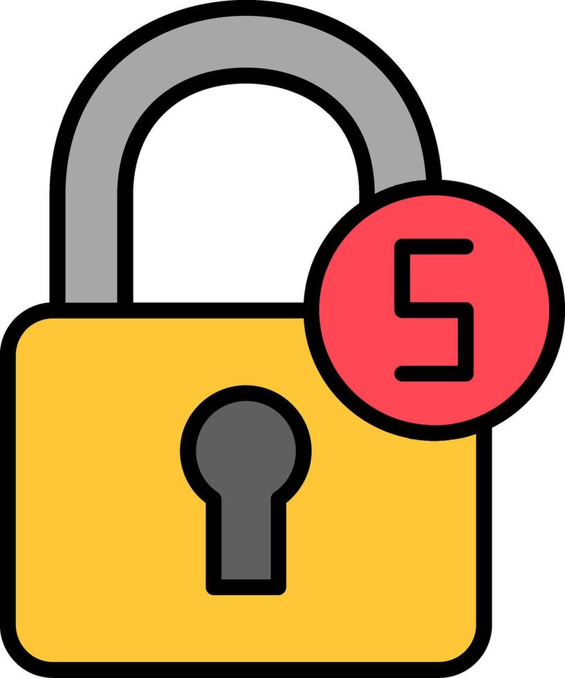 Lock Line Filled Icon vector