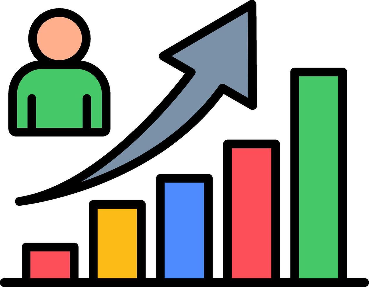Growth Line Filled Icon vector