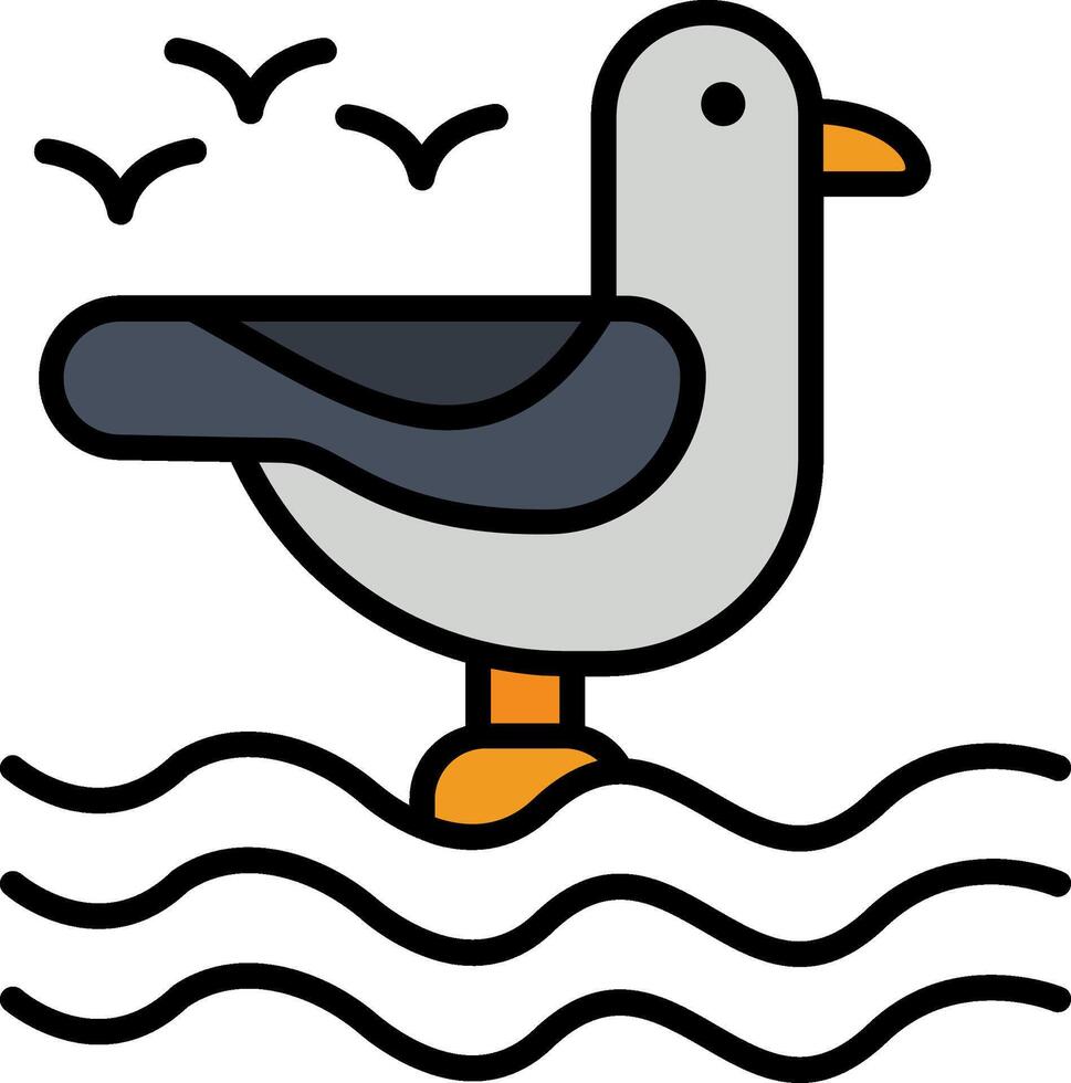 Seagull Line Filled Icon vector