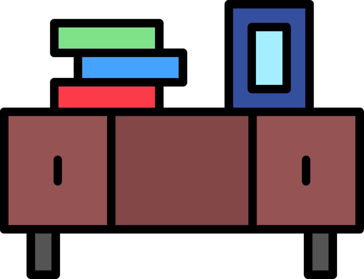 Sideboard Line Filled Icon vector