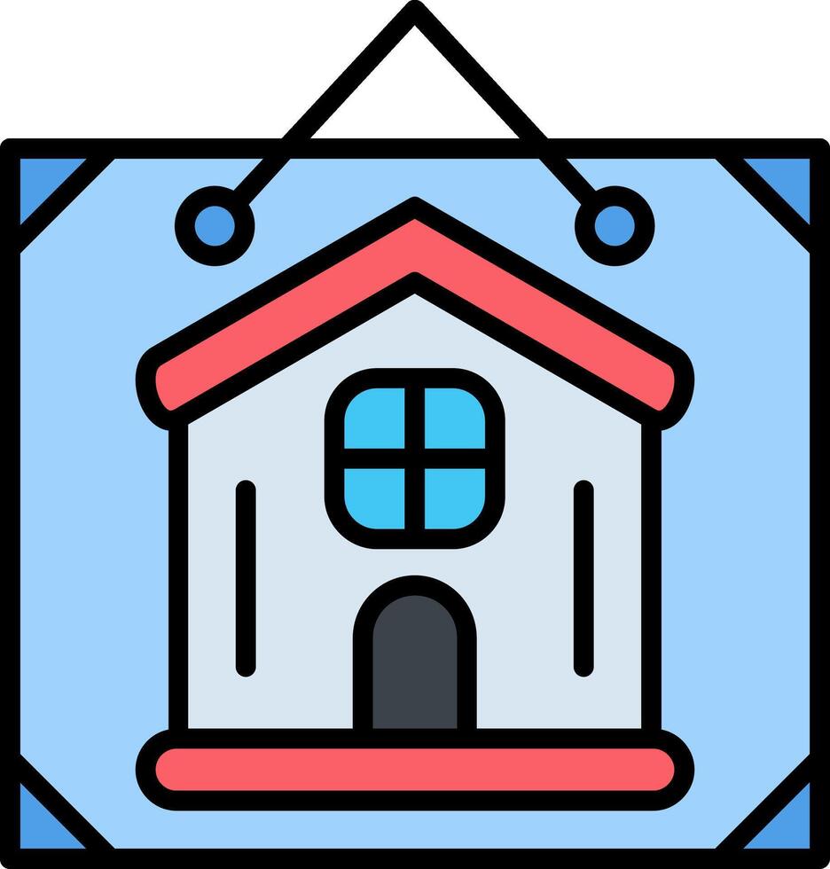 Sign Line Filled Icon vector