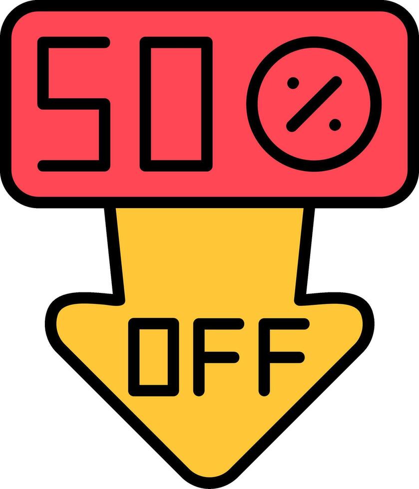 Discount Line Filled Icon vector