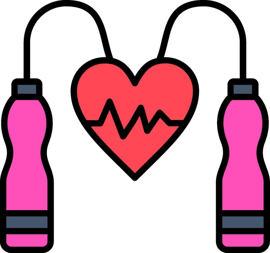 Skipping Rope Line Filled Icon vector
