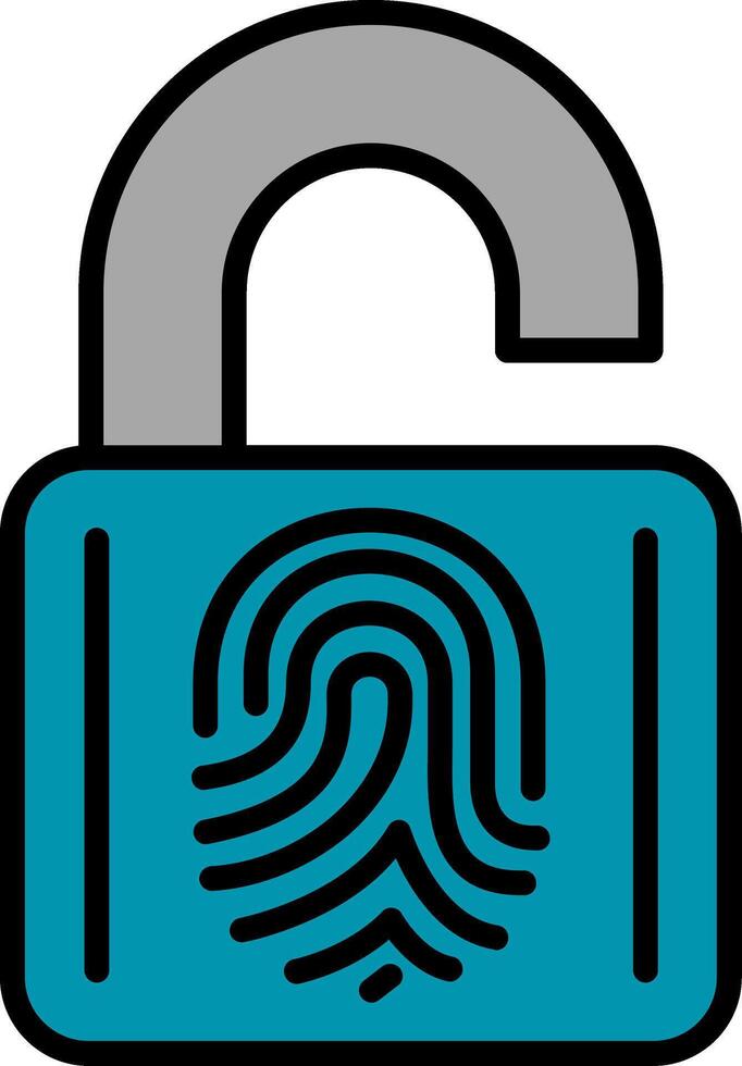 Unlock Line Filled Icon vector