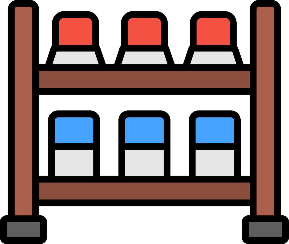 Shoe Rack Line Filled Icon vector