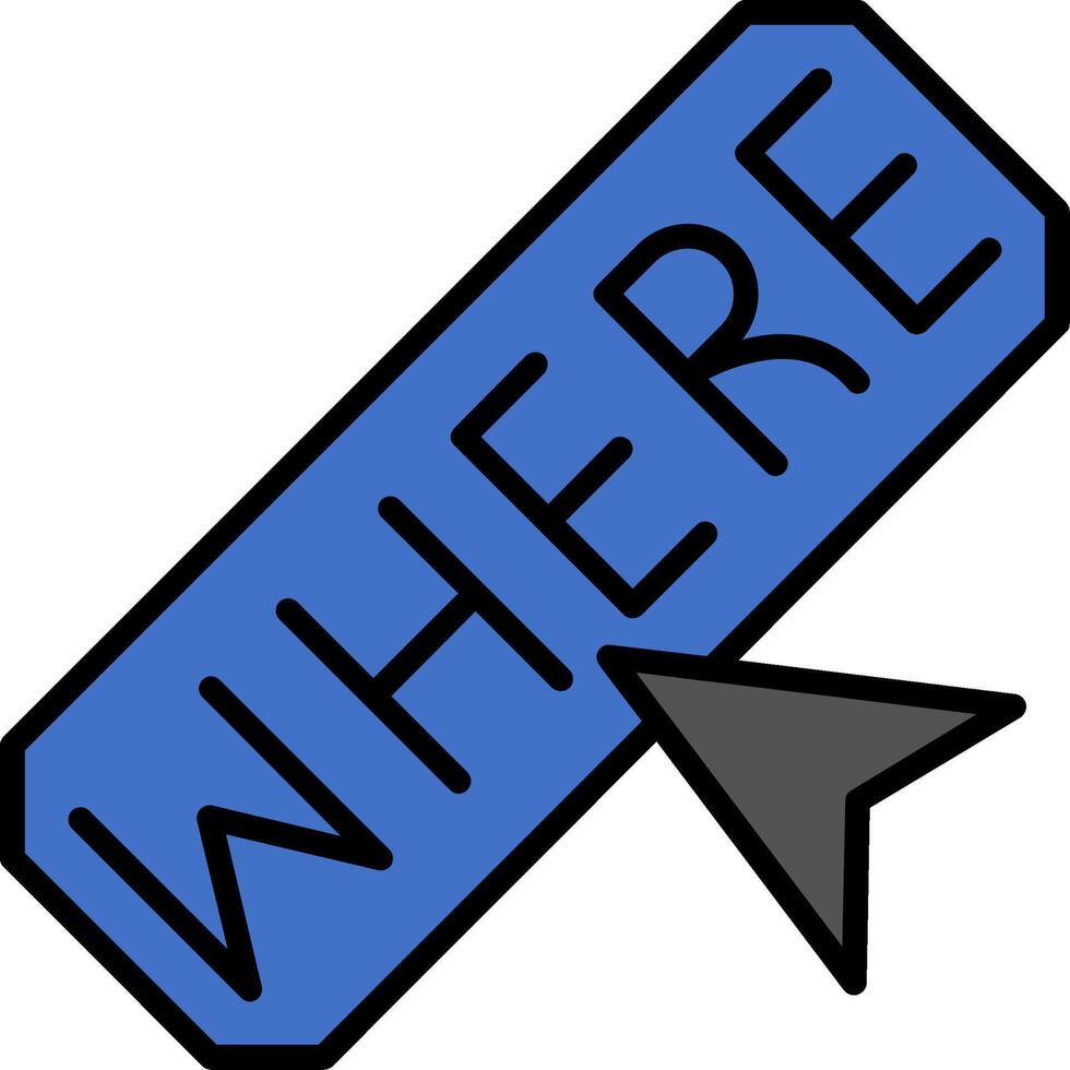 Where Line Filled Icon vector