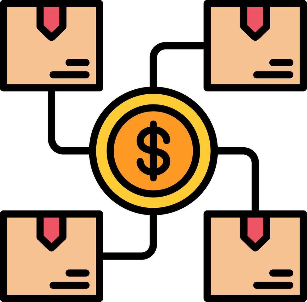 Cost Line Filled Icon vector
