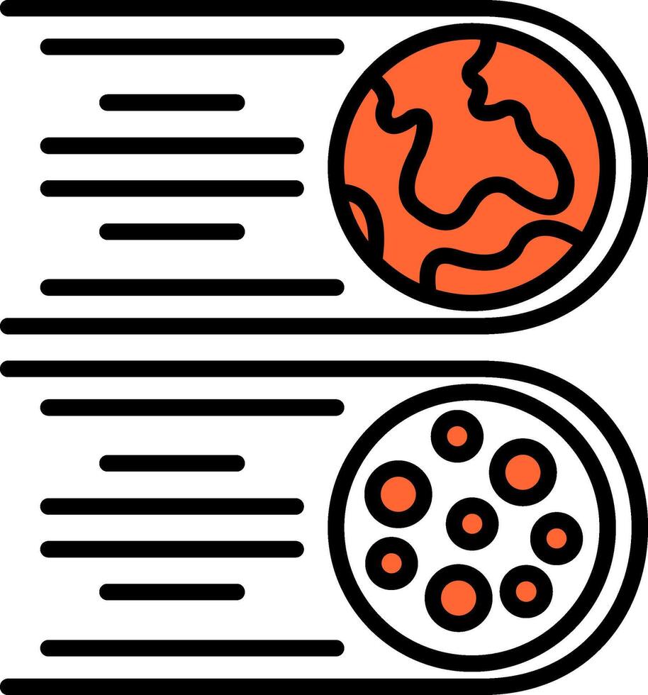 Meteorite Line Filled Icon vector