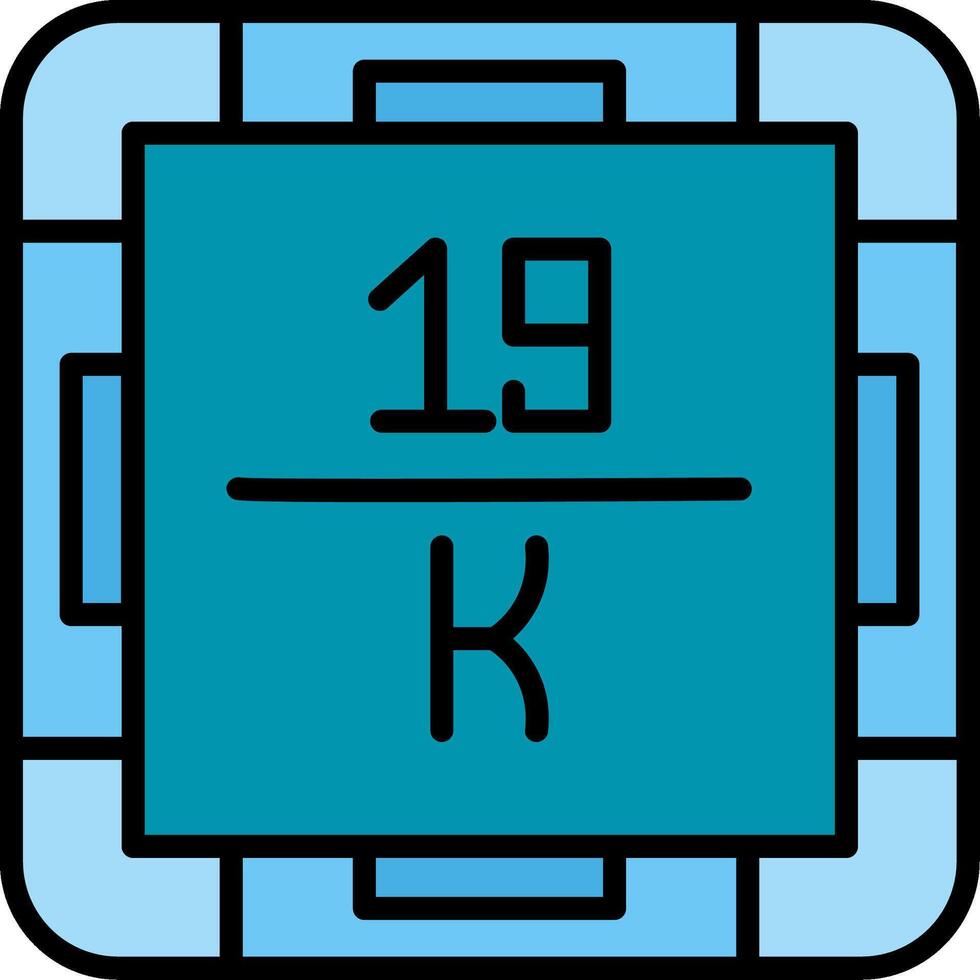 Potassium Line Filled Icon vector
