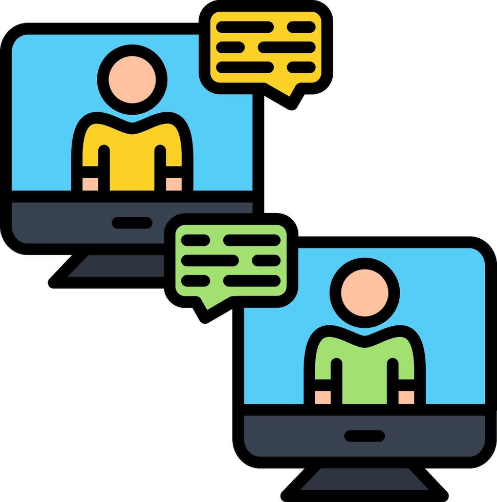 Online Communication Line Filled Icon vector