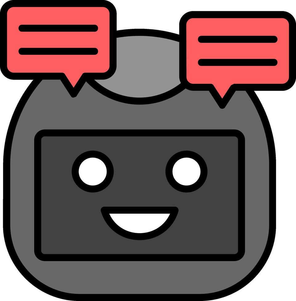 Bot Line Filled Icon vector