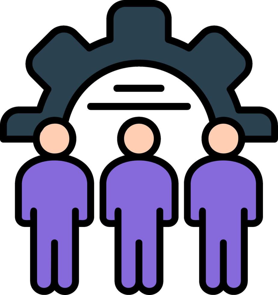 Team Building Line Filled Icon vector