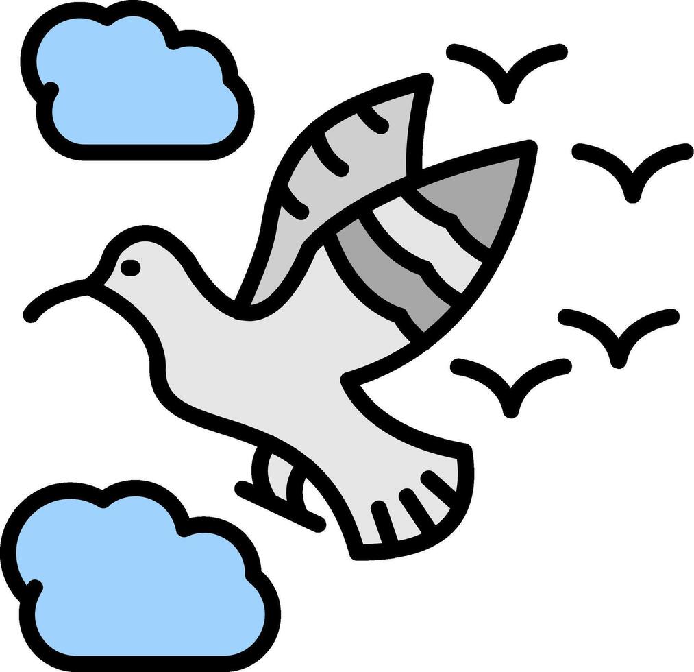 pigeon Line Filled Icon vector