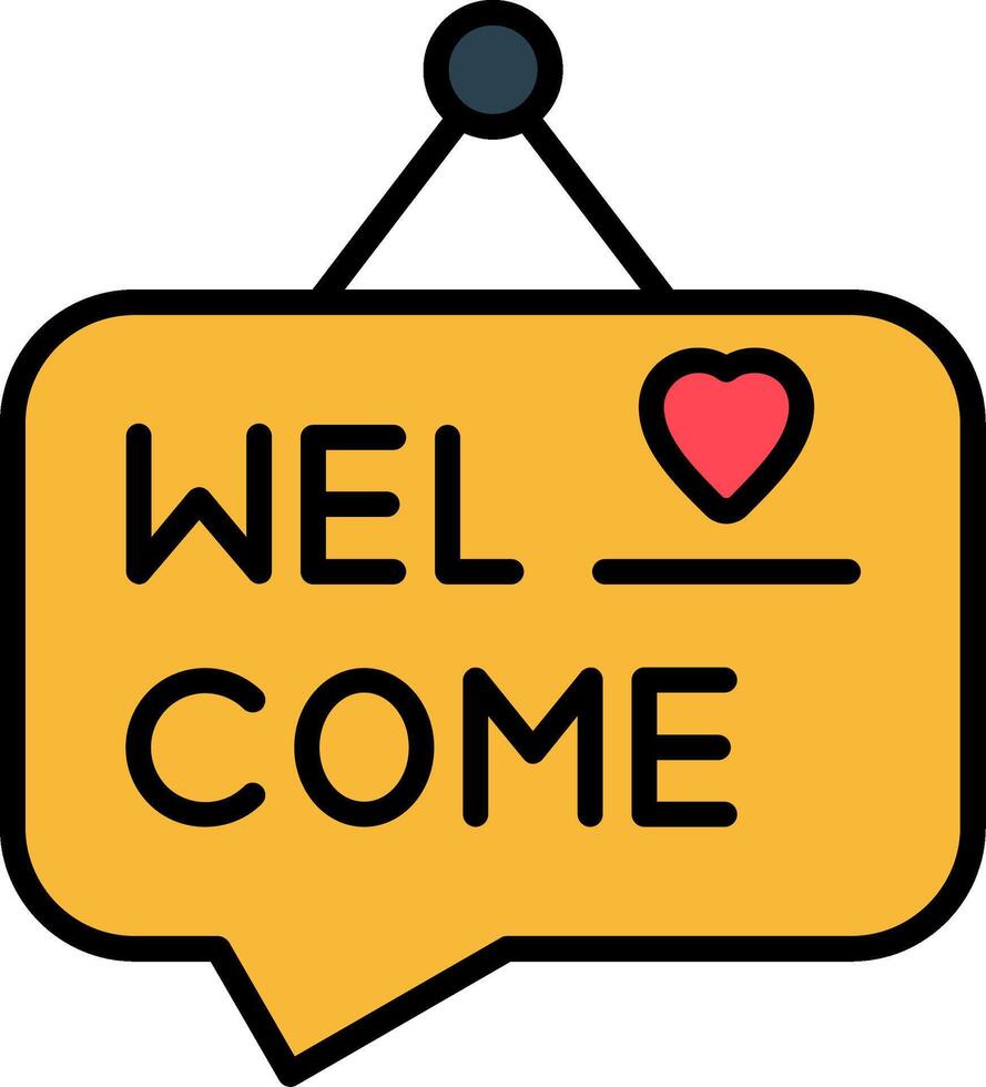 Welcome Line Filled Icon vector