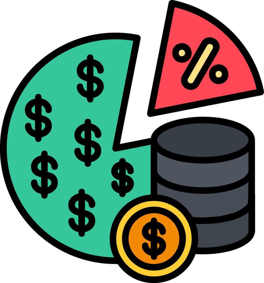 Dividends Line Filled Icon vector
