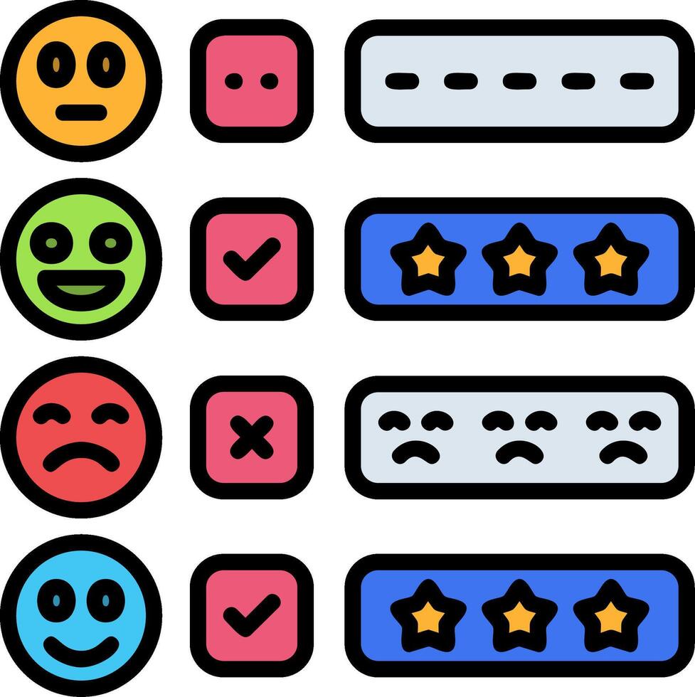 Review Line Filled Icon vector