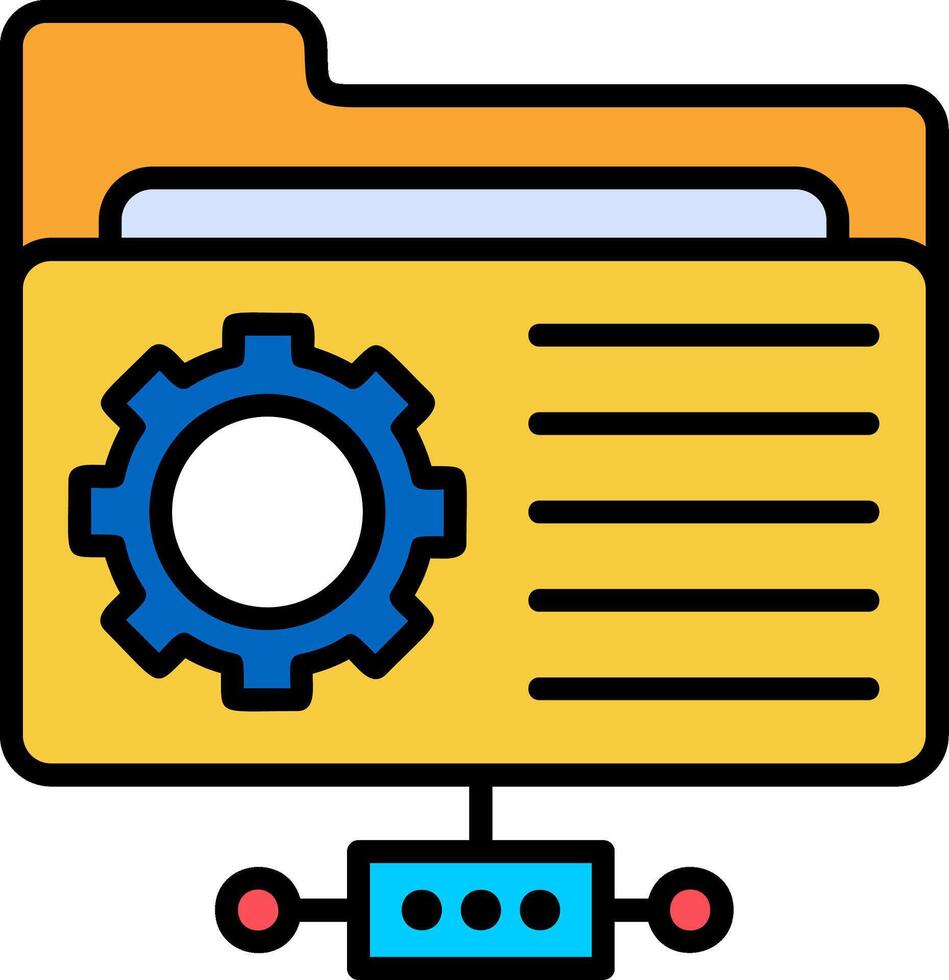 Data Storage Line Filled Icon vector