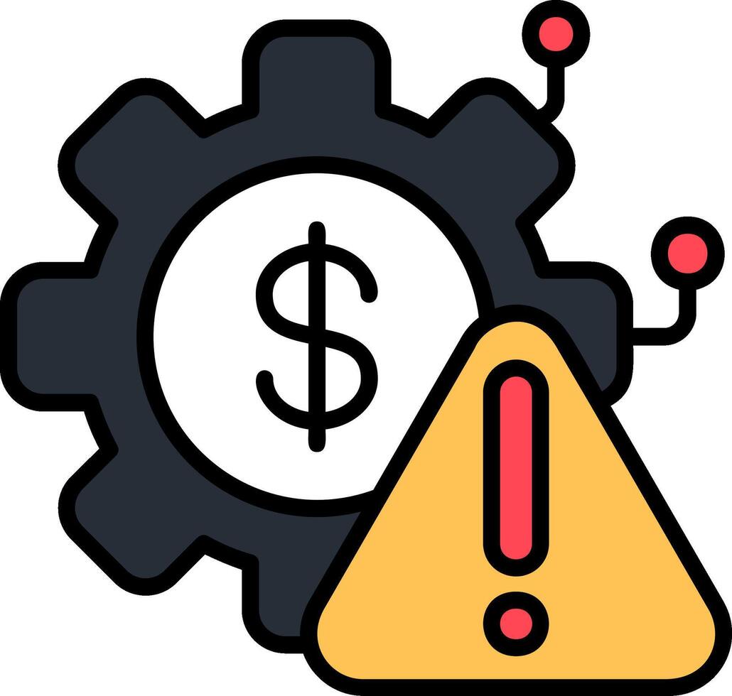 Risk Management Line Filled Icon vector