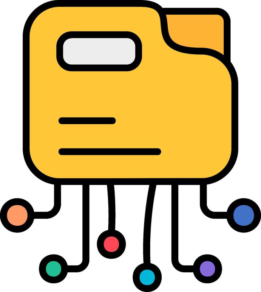 Folder Line Filled Icon vector