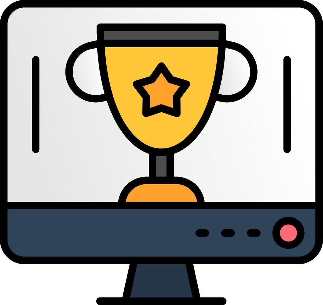 Champion Line Filled Icon vector