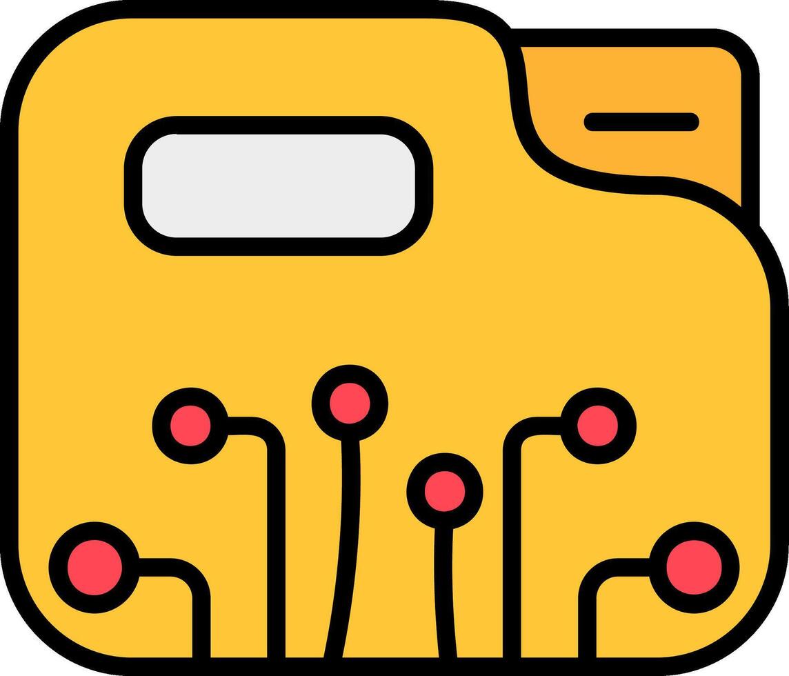 Folder Line Filled Icon vector