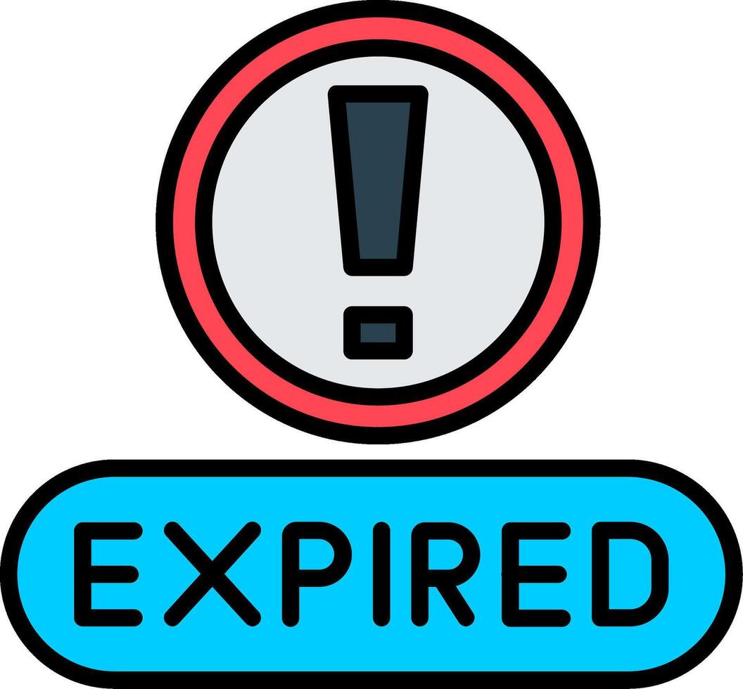 Expired Line Filled Icon vector