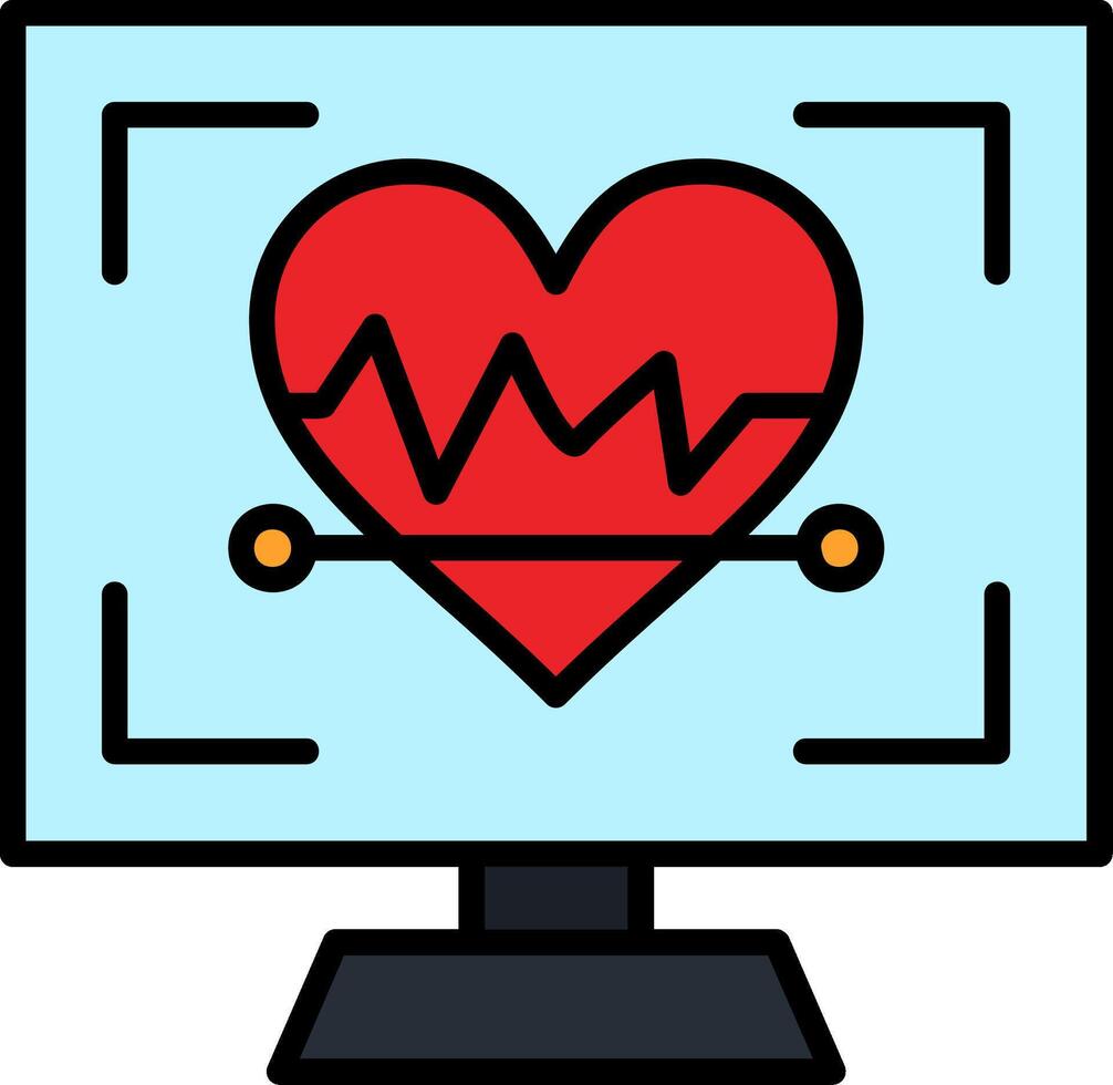 Monitoring Line Filled Icon vector