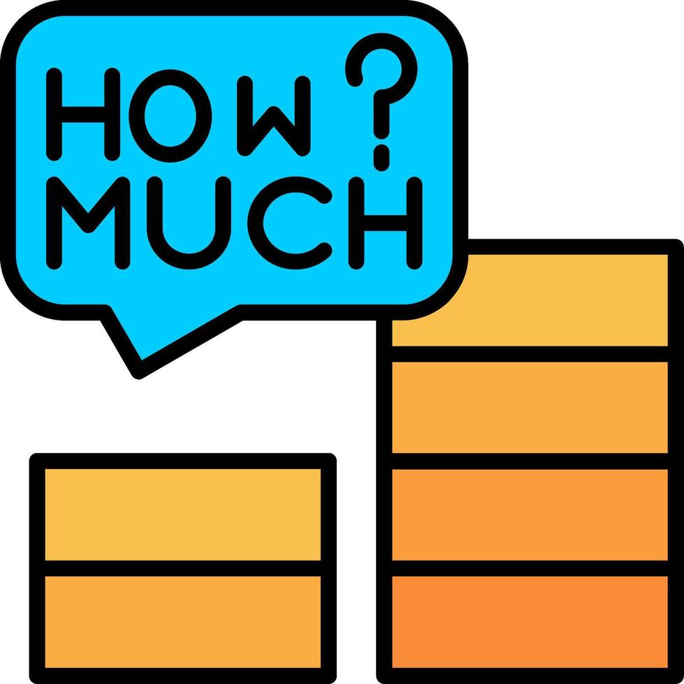 How Much Line Filled Icon vector