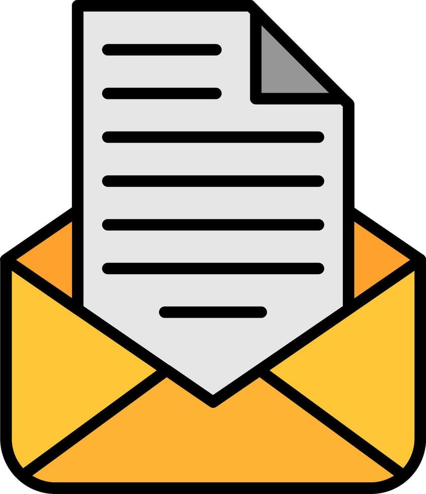 Mail Line Filled Icon vector