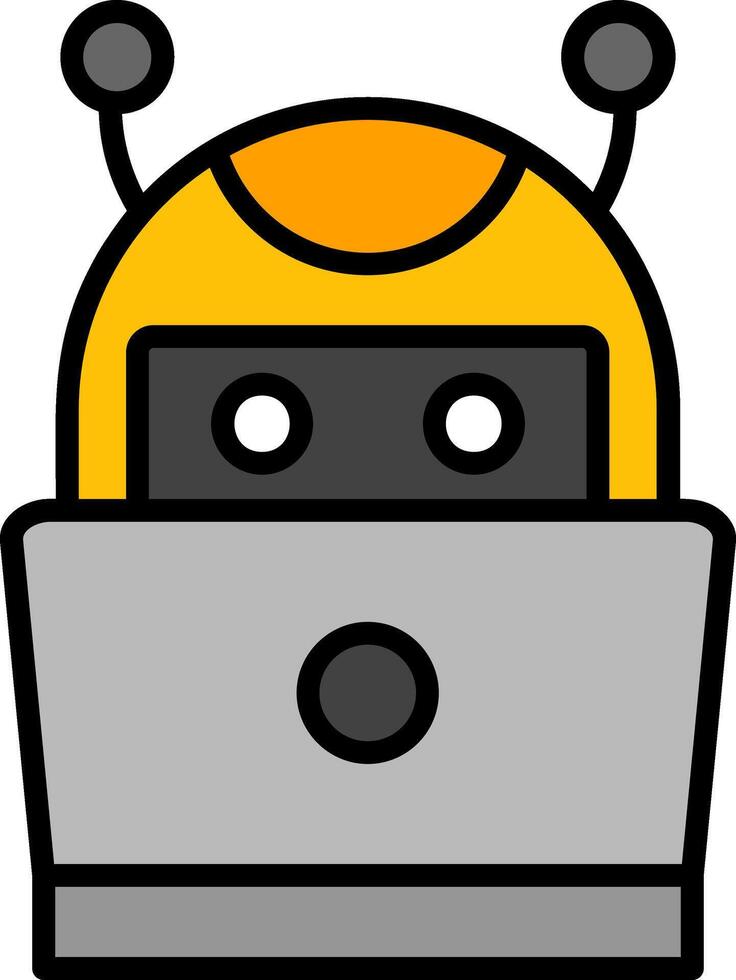 Bot Line Filled Icon vector