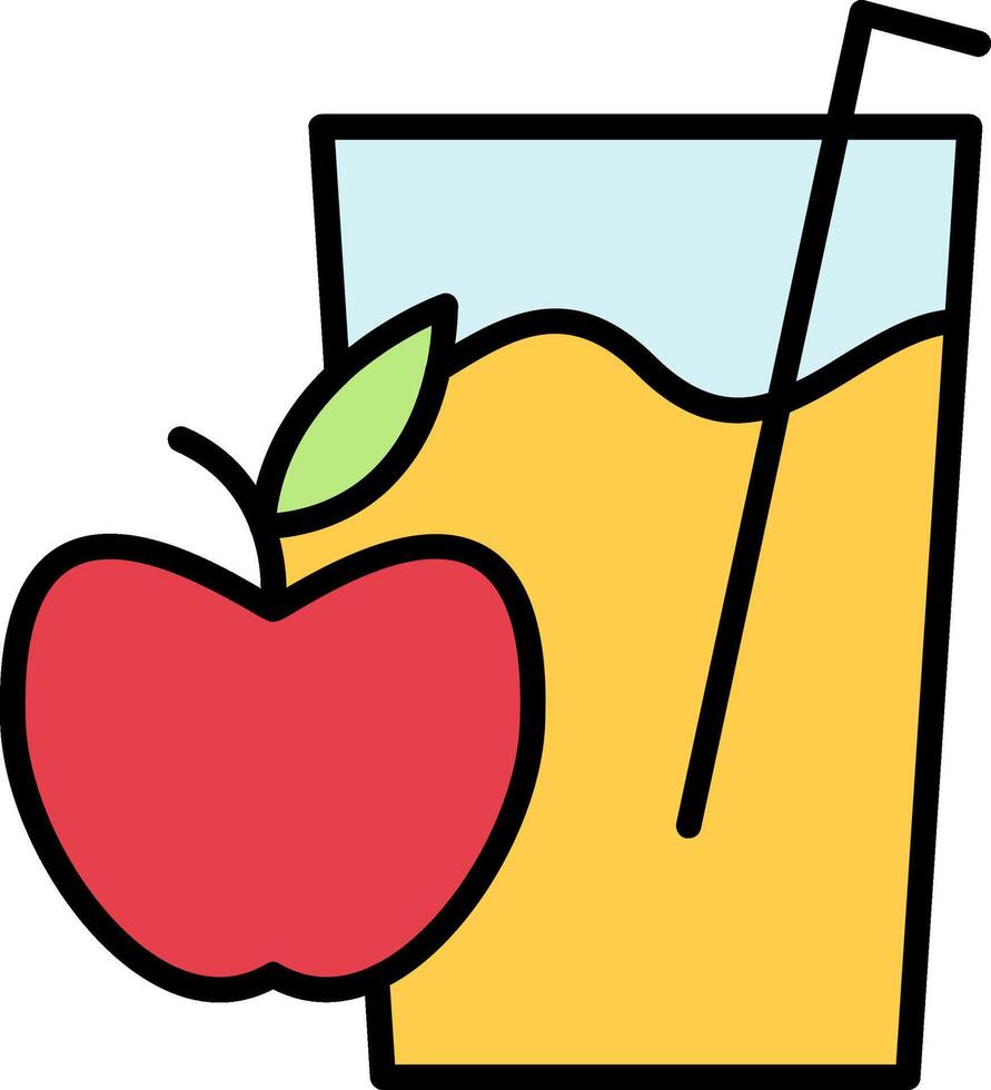 Apple Juice Line Filled Icon vector