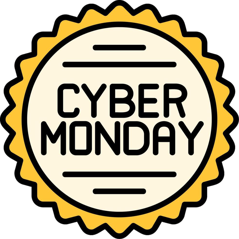 Cyber Monday Line Filled Icon vector