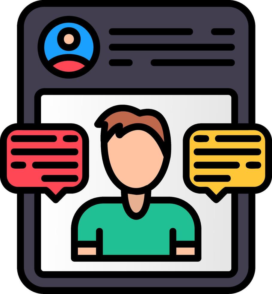 Comments Line Filled Icon vector