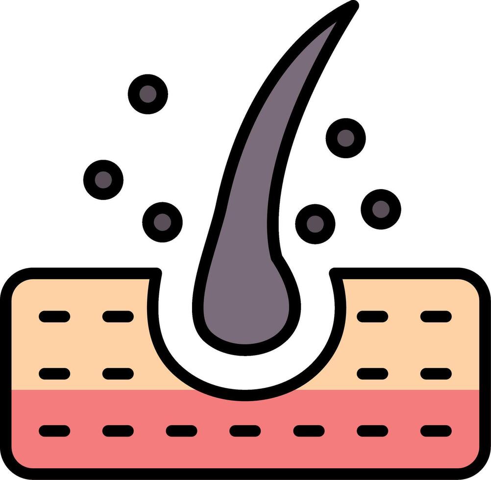 Follicle Line Filled Icon vector