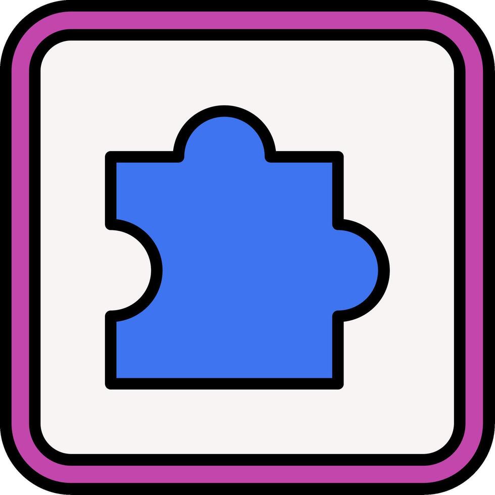 Puzzle Line Filled Icon vector