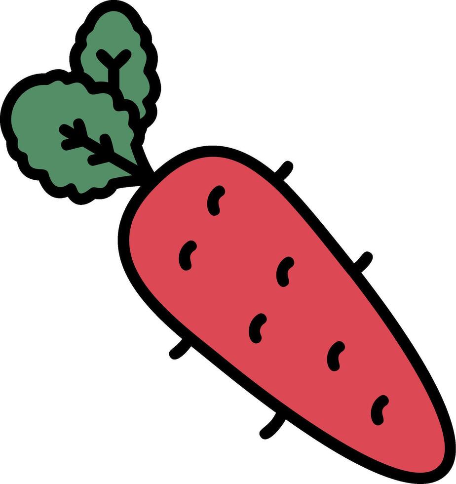 Radish Line Filled Icon vector