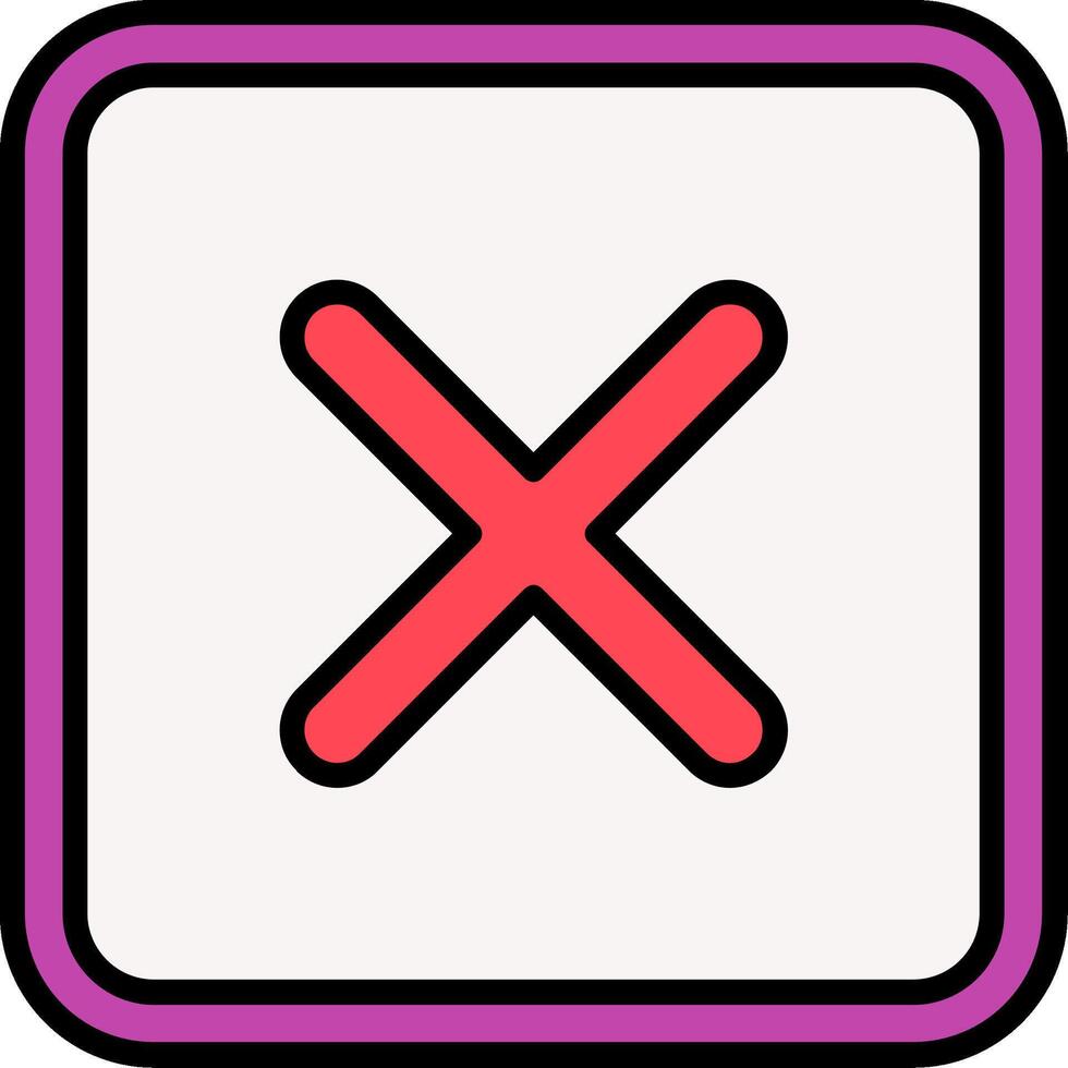 Cross Line Filled Icon vector