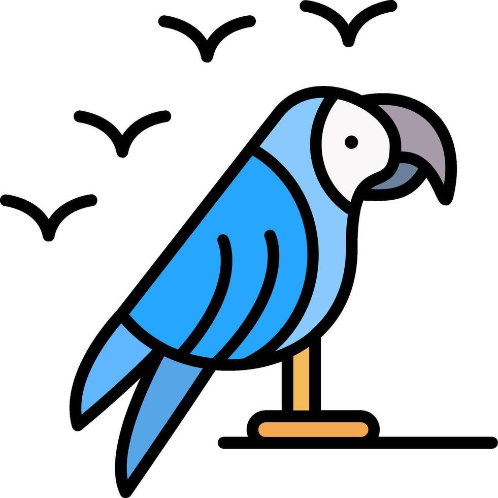 Parrot Line Filled Icon vector