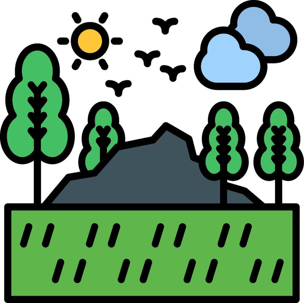 Pathway Line Filled Icon vector